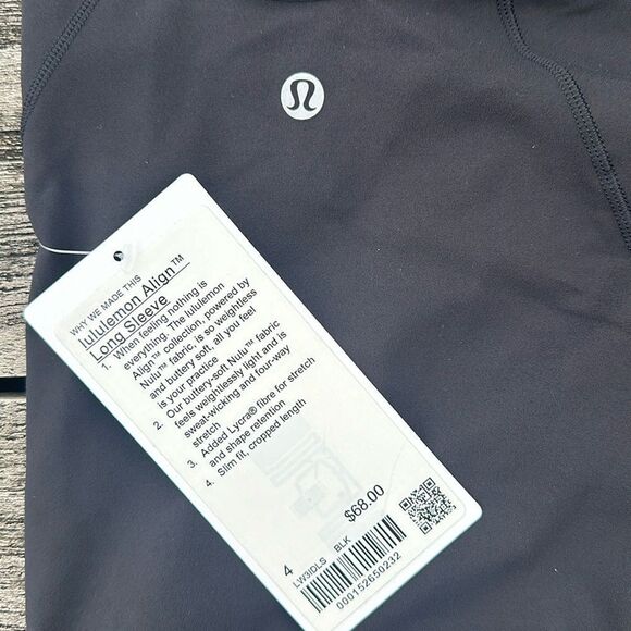 Lululemon Align Long Sleeve Shirt size 4 NWT BLACK - Picture 4 of 5